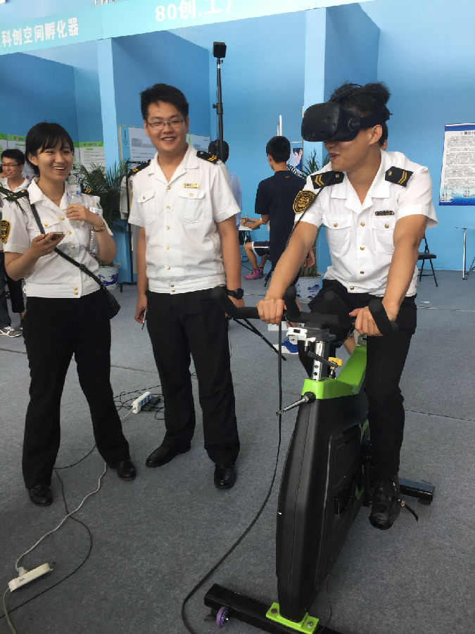 青島雙創(chuàng)成果展，SPINNING單車引領VR運動新風尚(圖1)